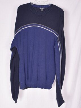 Nautica Men's Sweater Navy Blue & Grey Size XL